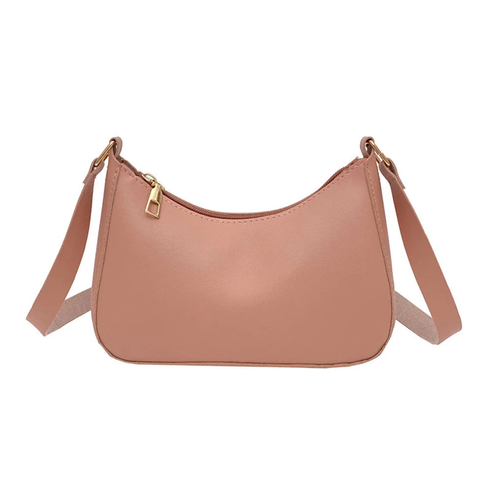 Shoulder  Underarm Bag Retro Solid Color PU Leather Shoulder Underarm Bags