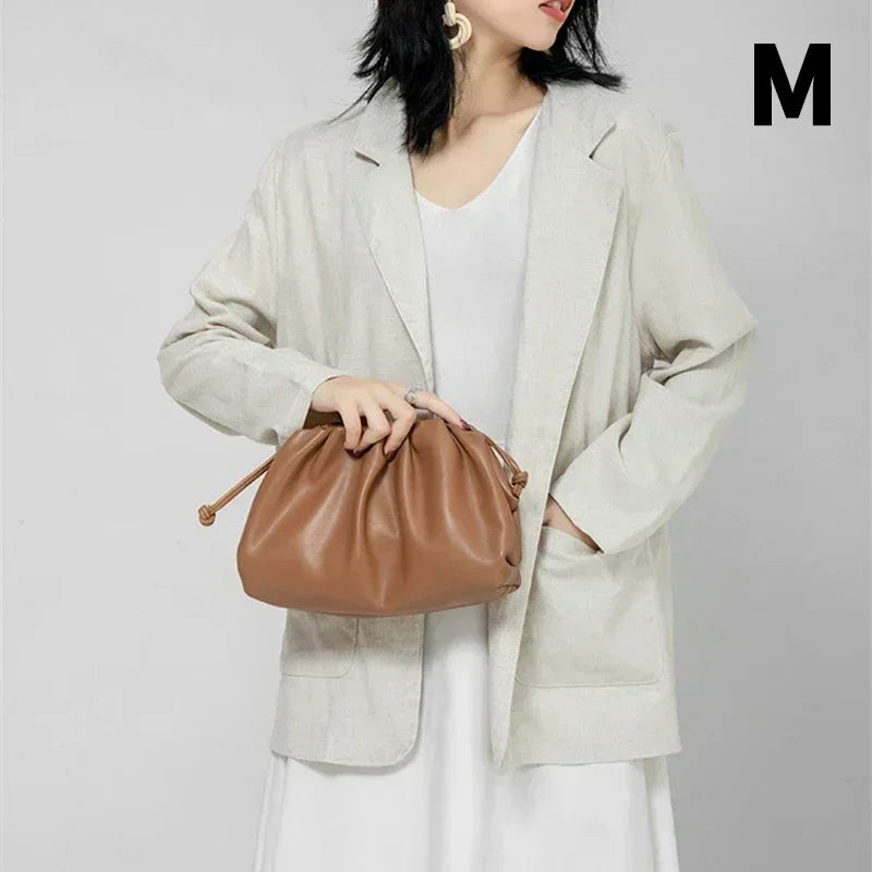 Cloud Soft Leather Madame Bag Single Shoulder Slant Dumpling Bag