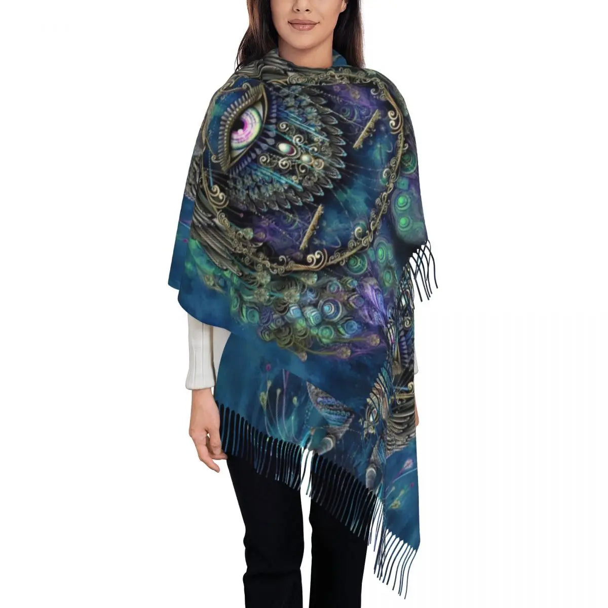 Customized Ladies Long Peacock scarves