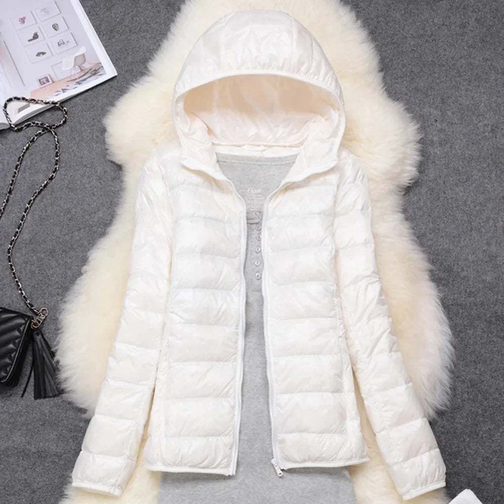Women Puffer Jacket Ultra Light Weight Packable Hooded Down Coats