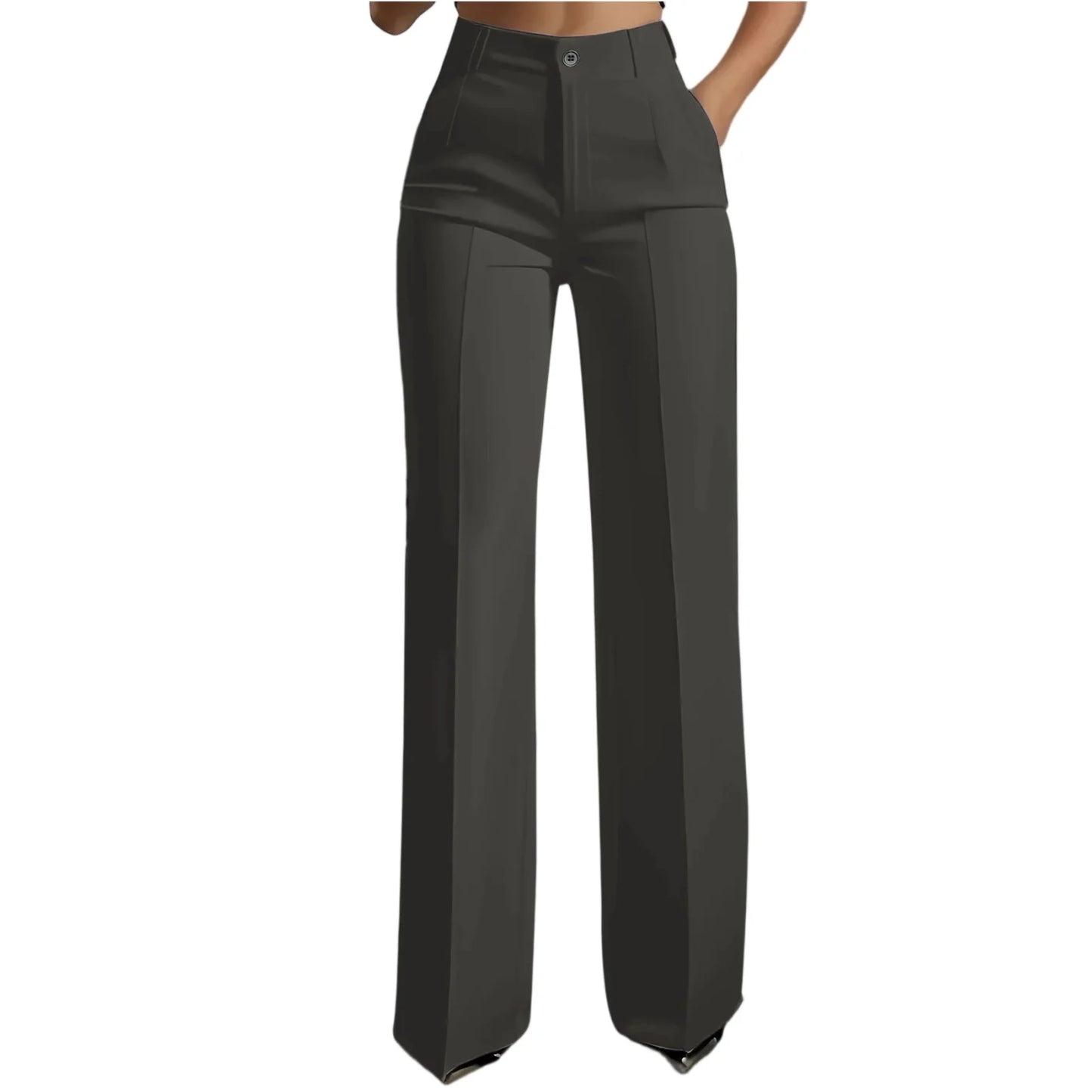 Women's High Waist Pants Drapey Straight-Leg Minimalist Blazer Pants