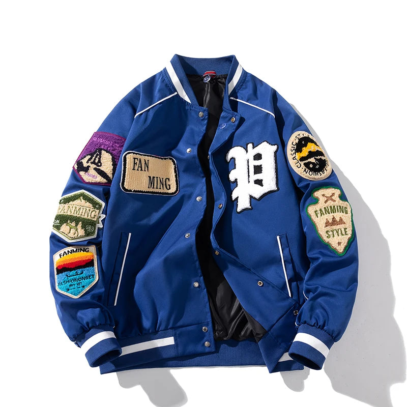 Winter Varsity Jacket Men Women Letter Badge American Baseball Jacket Street Fashion