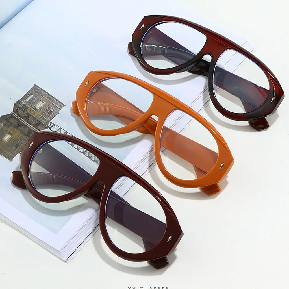 Women's Vintage Oversize Square Computer Glasses Anti-Blue Light