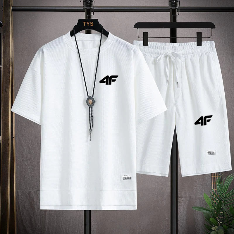Men's sportswear set, new summer style casual short-sleeved T-shirt + shorts