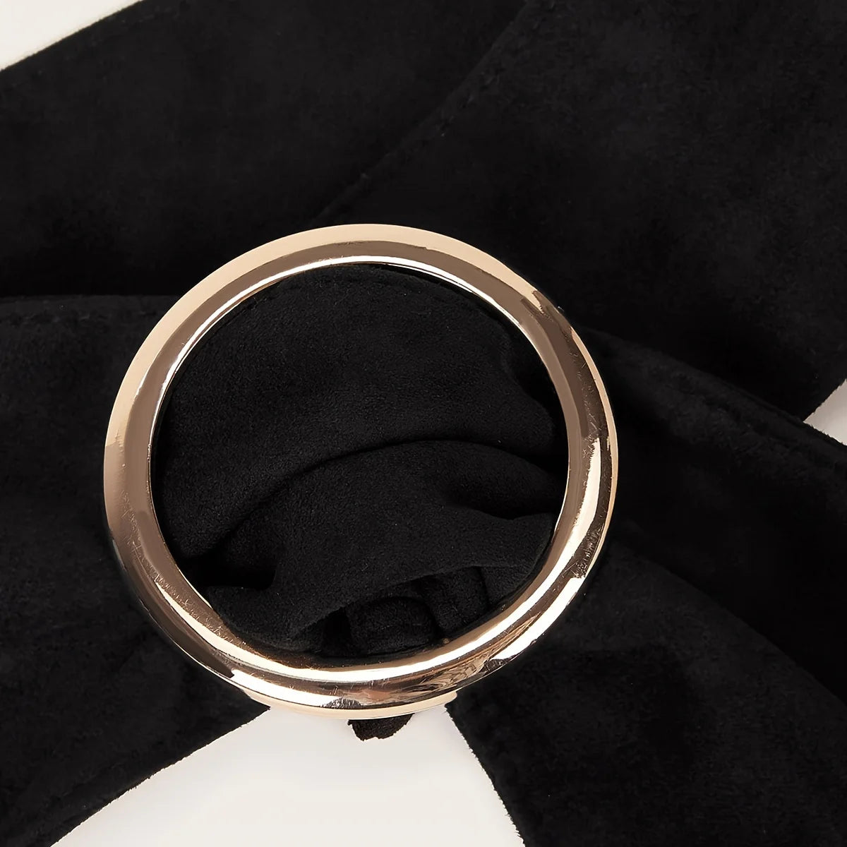 Fashionable and elegant retro women's high-end round buckle suede waist belt
