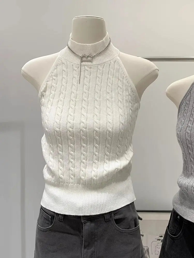 Halter Neck Sleeveless Tank Top for Women