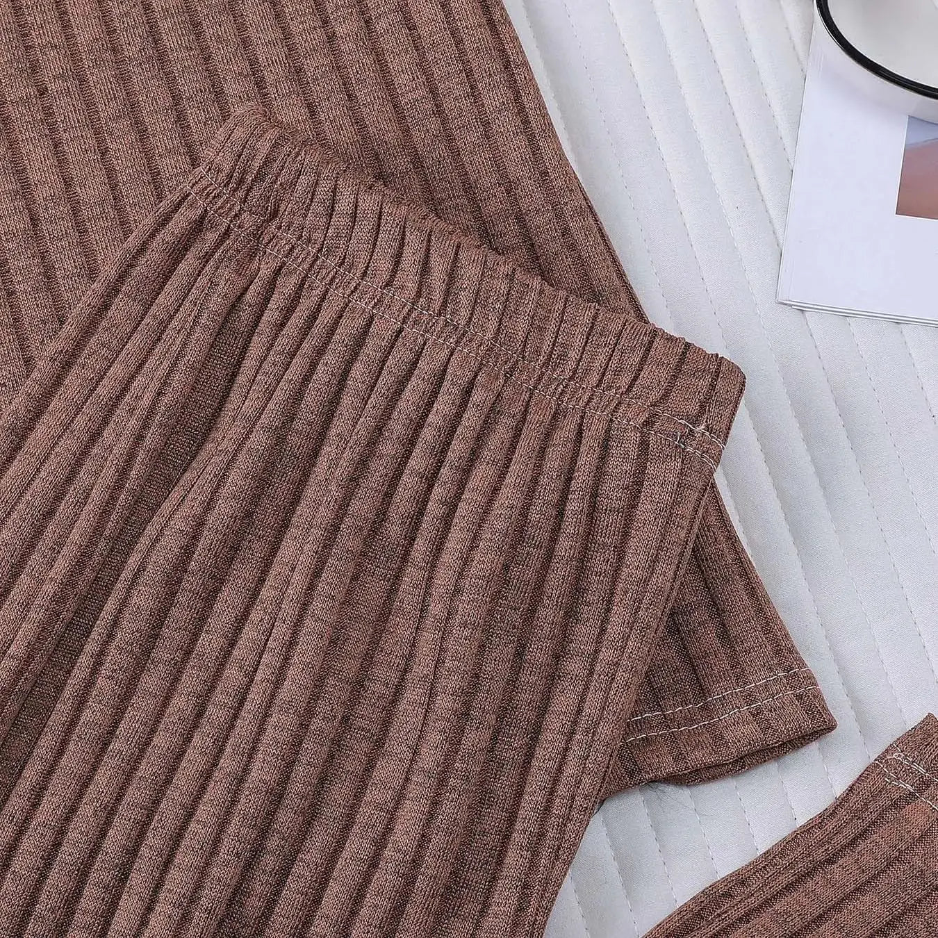 Women's Loungewear Set Waffle Knit 2 Piece Set Sweater