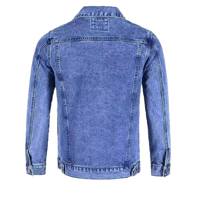 Heavy Denim Men Workwear Coat   Classic outdoor  Button Cow Boy Coat