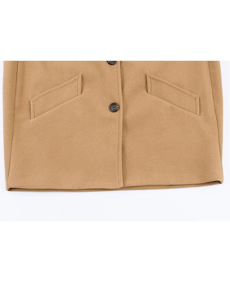 Versatile Loose Casual Coat  Single Breasted Long Sleeve Jacket