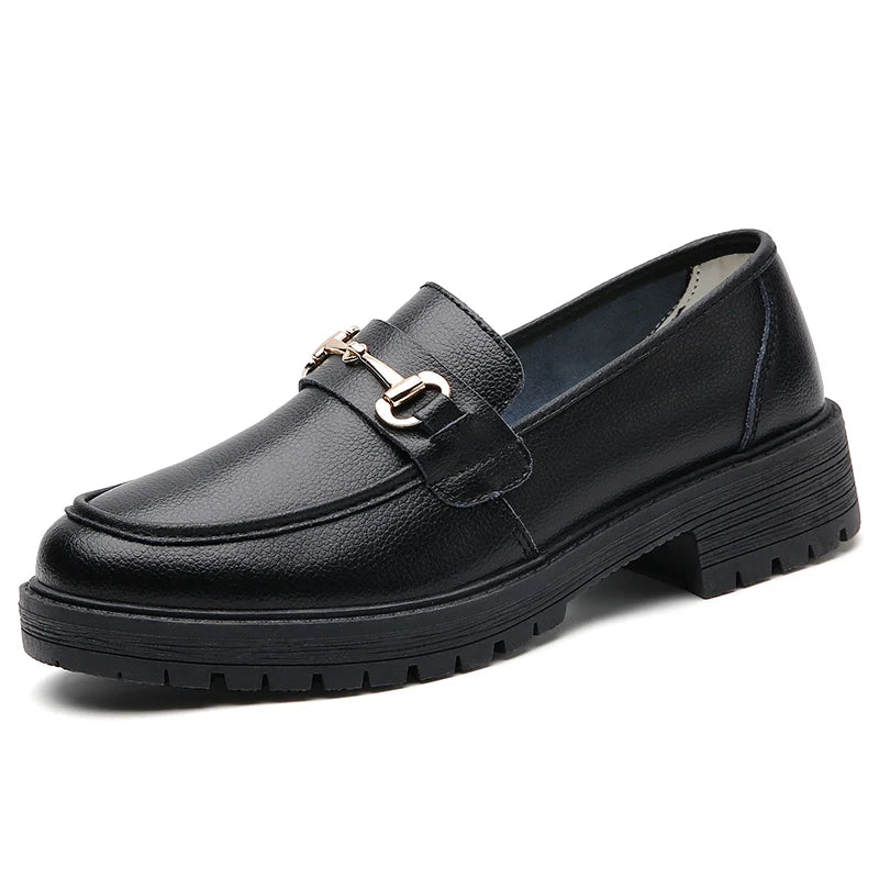 Casual Leather Flat comfortable Mom Shoe