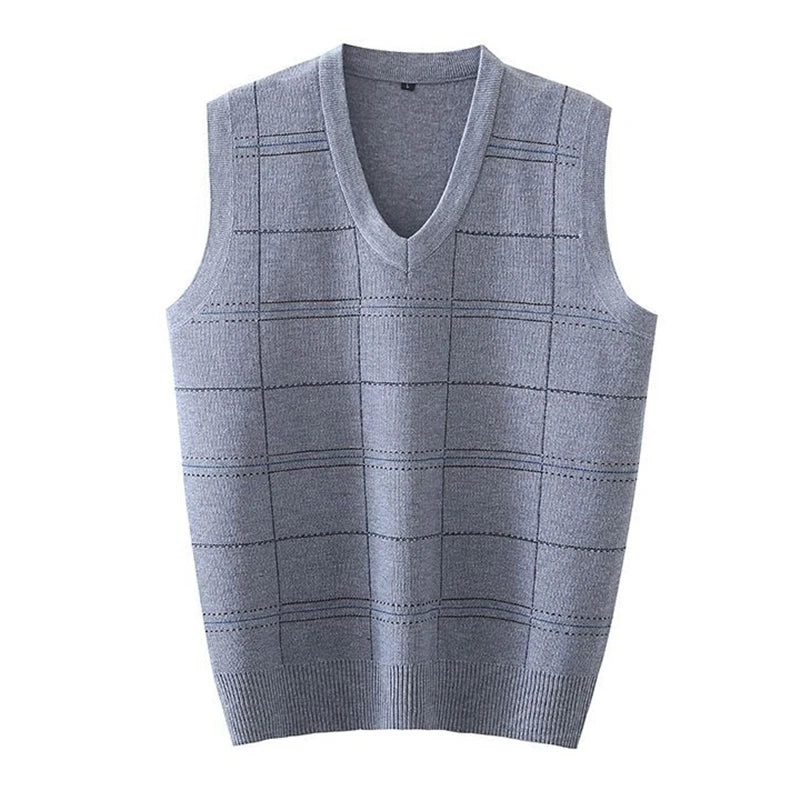 Knit Vest New Sweater For Men Casual V-neck