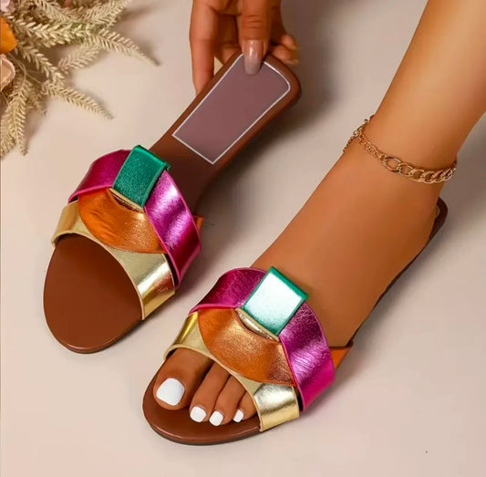 Woman Flat Slippers Woven Comfortable Women Shoes