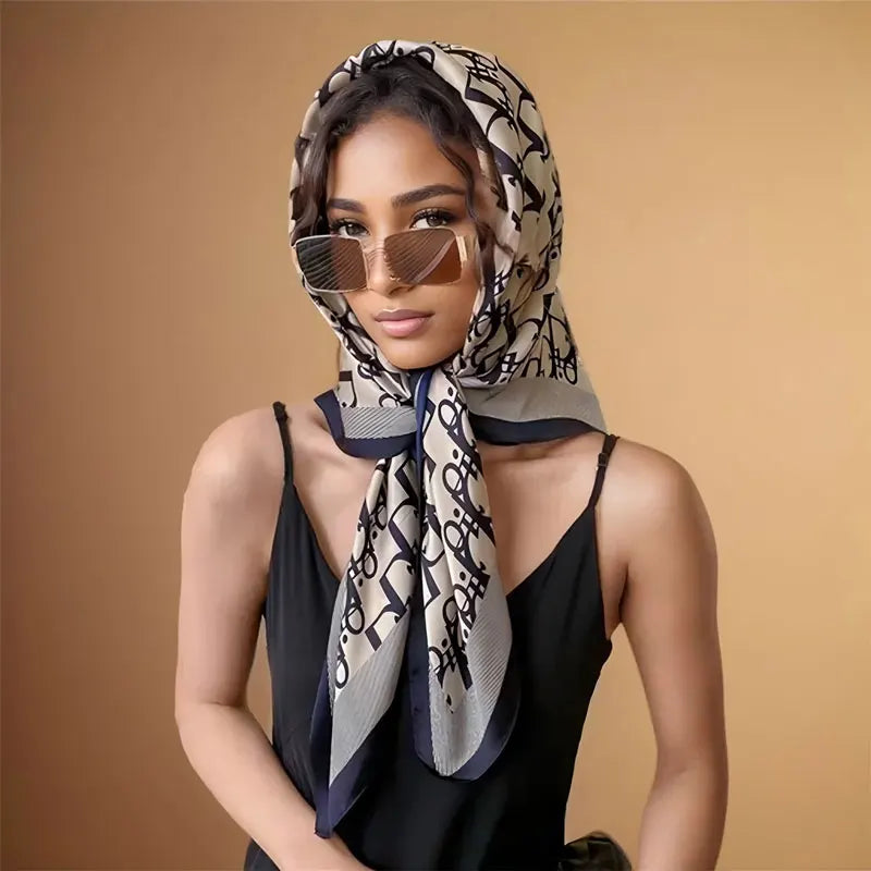 Ladies' Silk imitation Vintage scarf