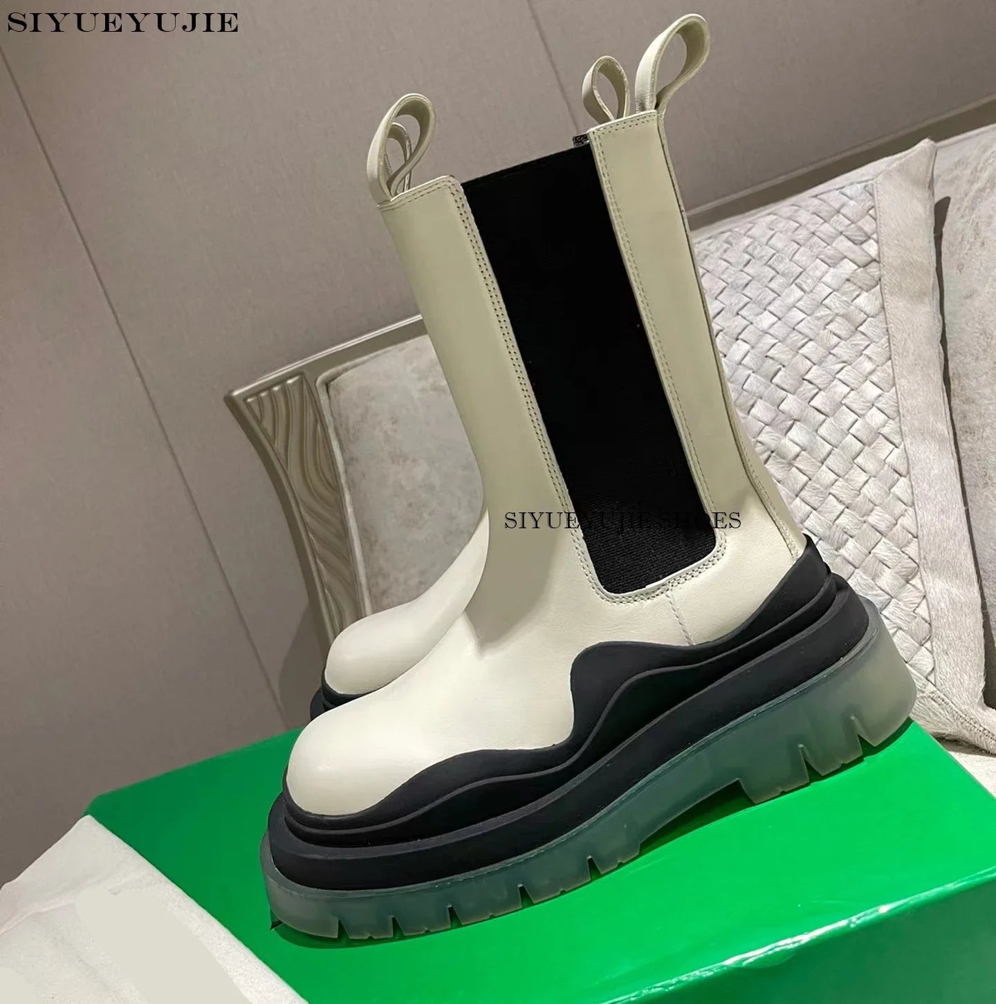 Chelsea Boots for Women Leather flat Ankle Booties