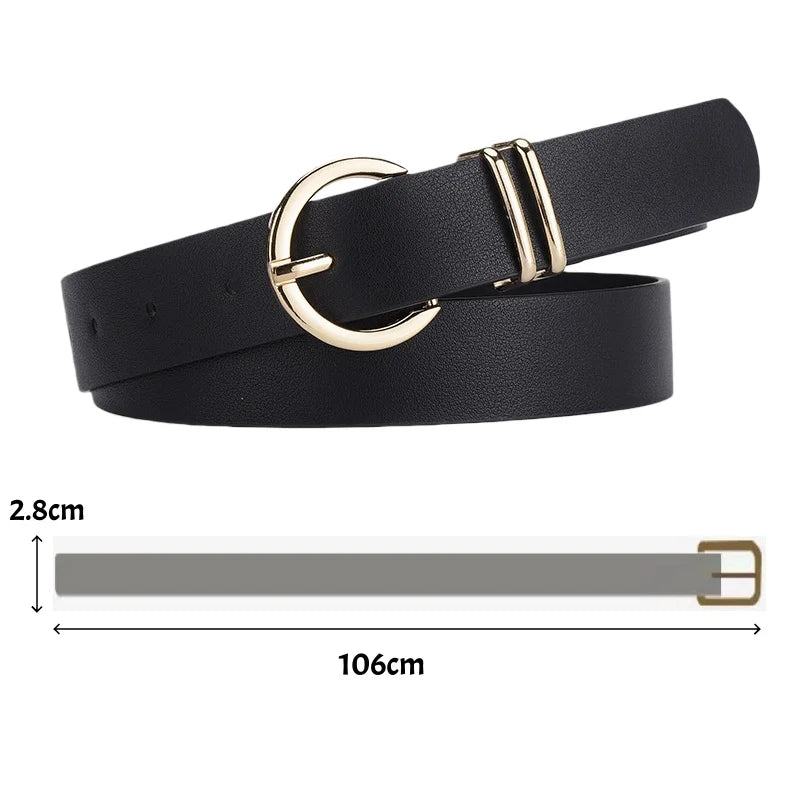 Women Belt Stylish Metal Buckle Belts Minimalist Dress