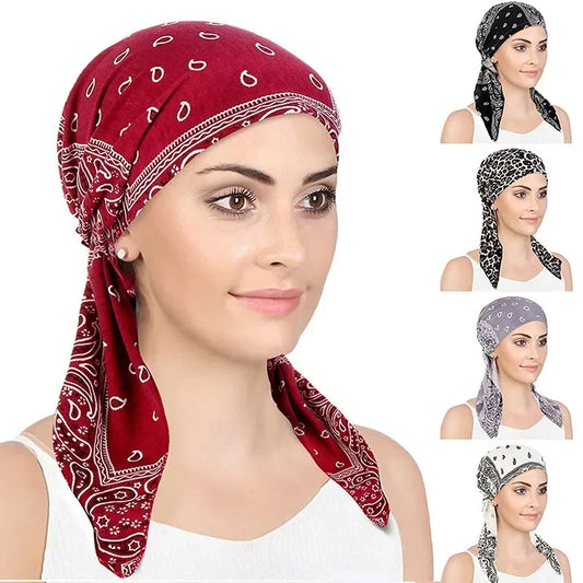 Women Soft Turban Hat Headbands Pre-Tied
