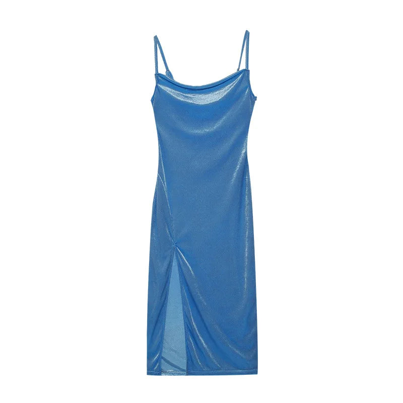 fashion sexy slim fit slit suspender dress