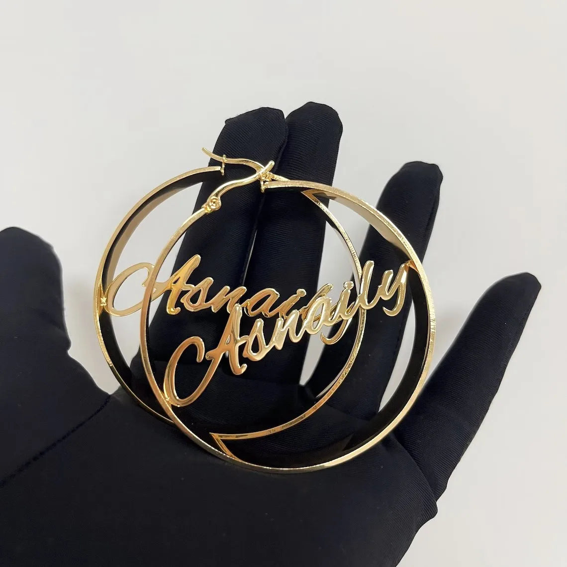 Hoop Welded Letter Earrings