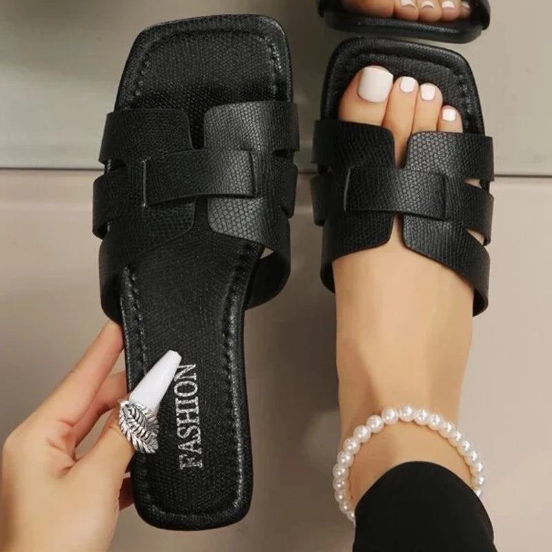 Women Fashion Flat Slippers Non-slip Outdoor Comfy Breathable Beach Sandals