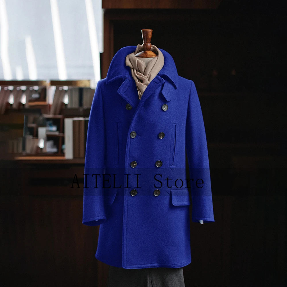 Woolen Coats for Men Dress Jackets Mantel Suit Top Male