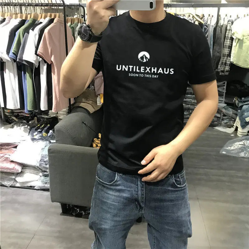 T Shirt for Men Tee Shirts Black 100% Cotton