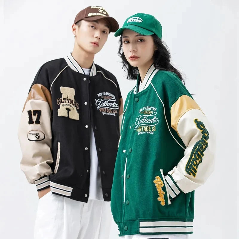 Jacket Men Letter Embroidered Streetwear Varsity Jackets Vintage