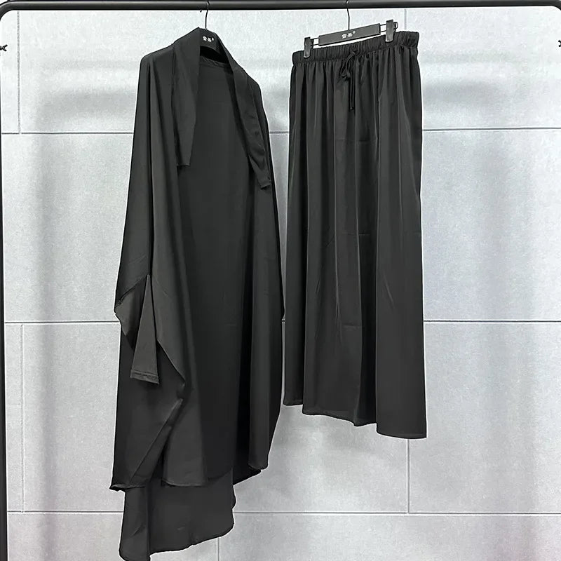 Ramadan Abayas Sets  2 Piece Set Women Hijab Dress Prayer Garment