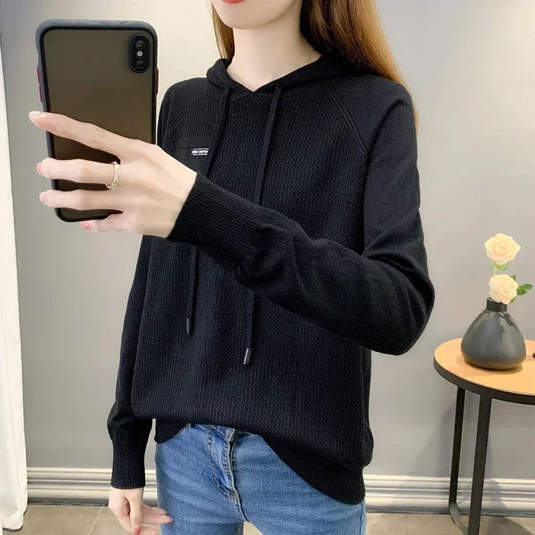 Women's Hooded Sweatshirts Loose Plain Hoodies