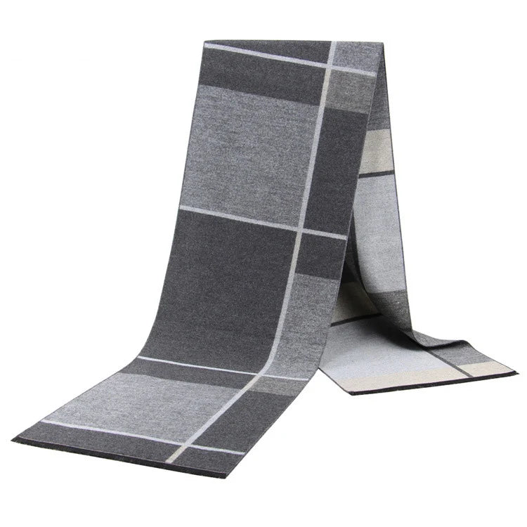 Cashmere Shawl Luxury Brand Scarf Soft Keep Warm Outdoor Grey Knit Neckerchief