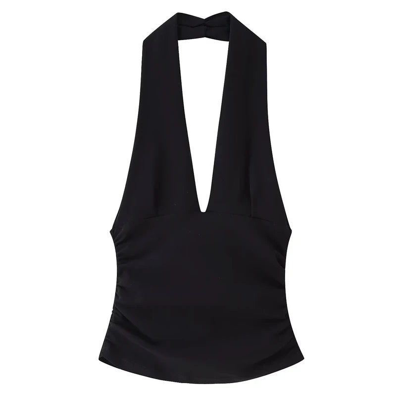 Women's Two Pieces Set Sexy Backless Halter Top Summer Set