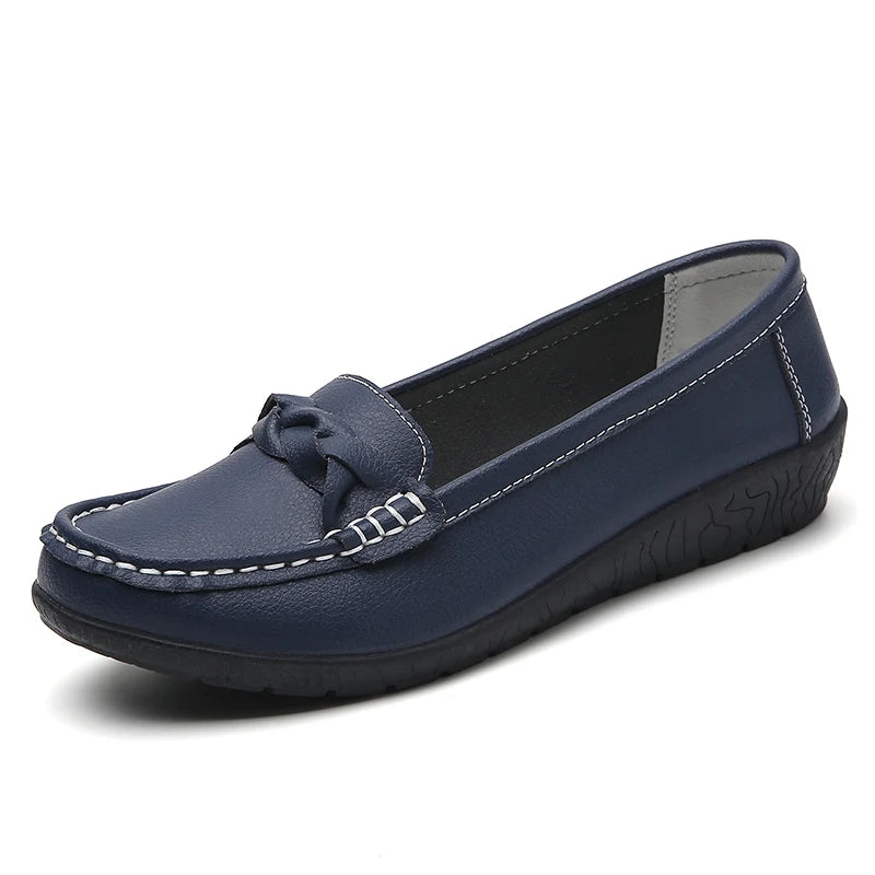 Women Flats Wedge Leather Fashion Comfortable Shoes Slip On Nurse Shoes