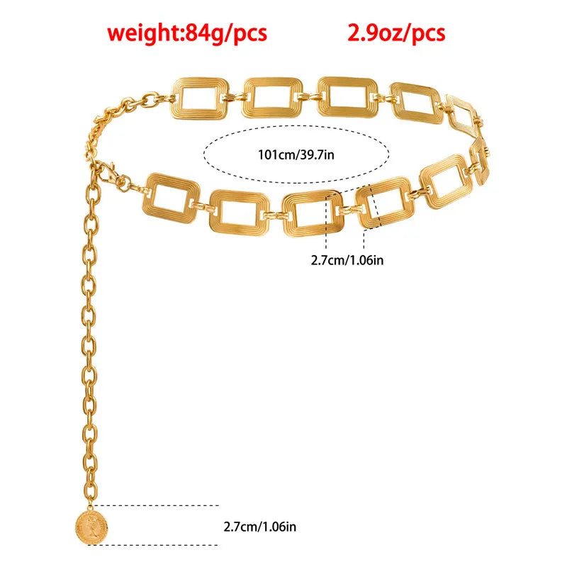 Women's Chain Belt Metal Waist Belt