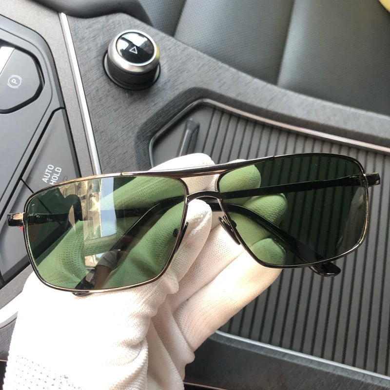 Sunglasses For Men Crystal Glass Metal High-quality Double Beams