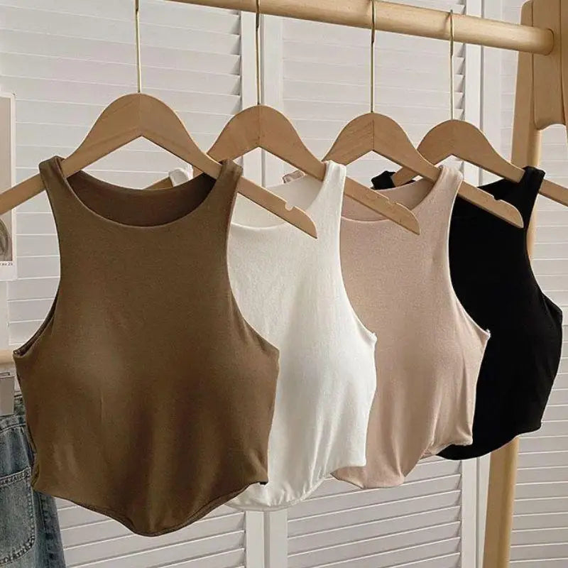 Summer Women Tank Tops Camisole  With Padded Bra