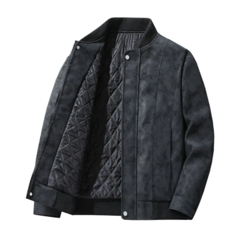Mens Leather Jacket Suede Waterproof