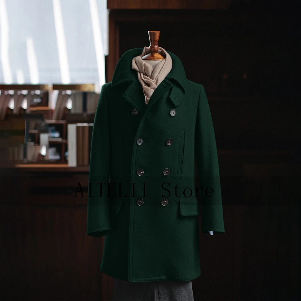Woolen Coats for Men Dress Jackets Mantel Suit Top Male