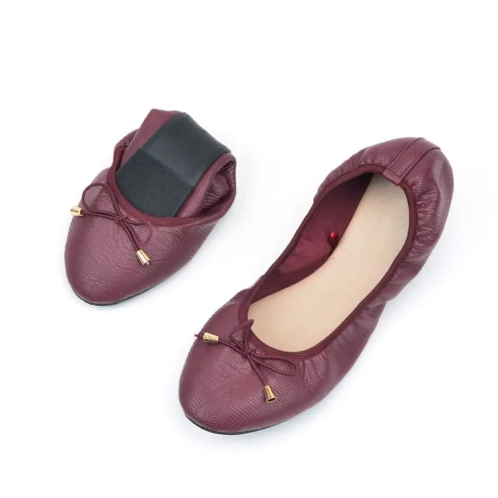 Fashion Shallow Mouth Ballet Shoes Bowknot Thread Ballet Flats