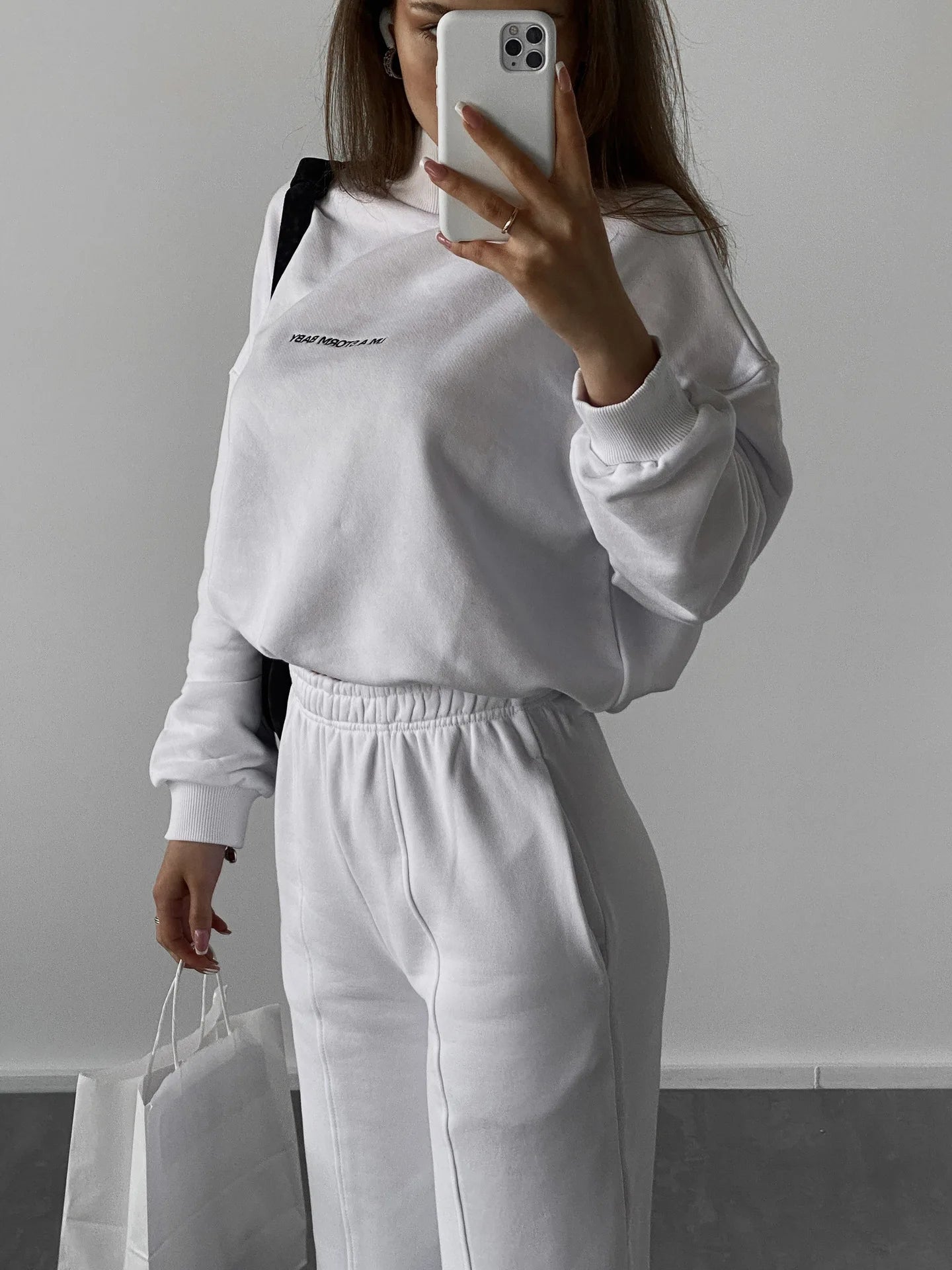 Sweatshirt  pant Women Letter Print Two Piece Set