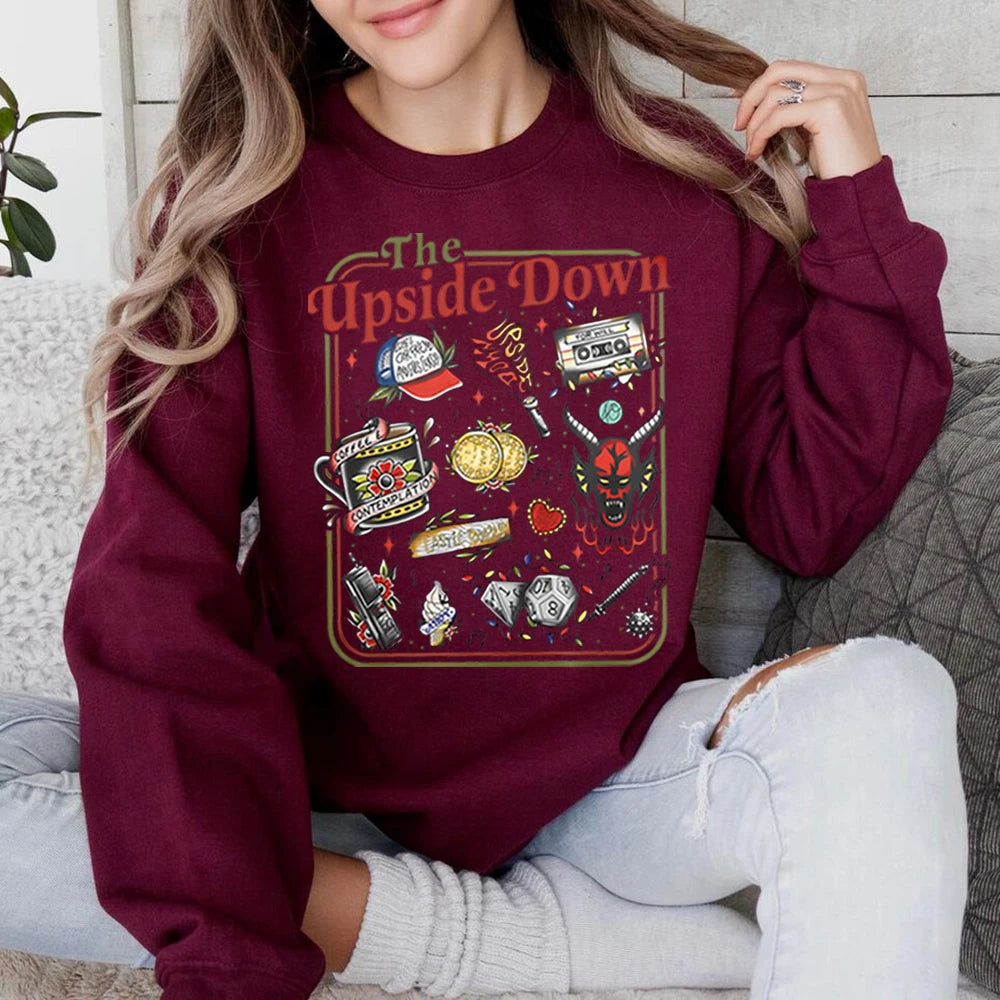 Sweatshirt Upside doWn funny clips for ladies