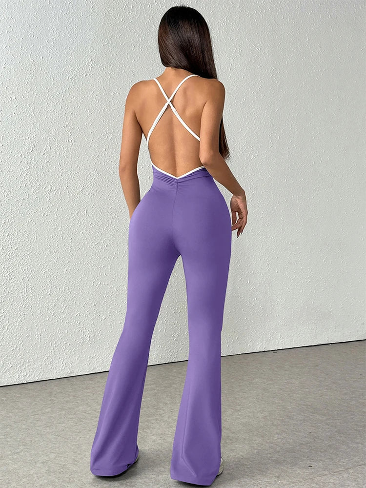 Women's Jumpsuits Streetwear Fashion Slim Sexy Sling Backless Elegant Female Jumpsuits