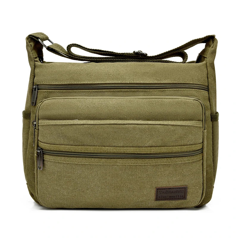 Men's Canvas Shoulder Bag Casual Travel Crossbody Bags