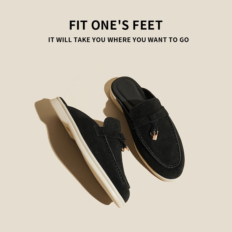 Women's loafers, backless slippers, spring moccasins