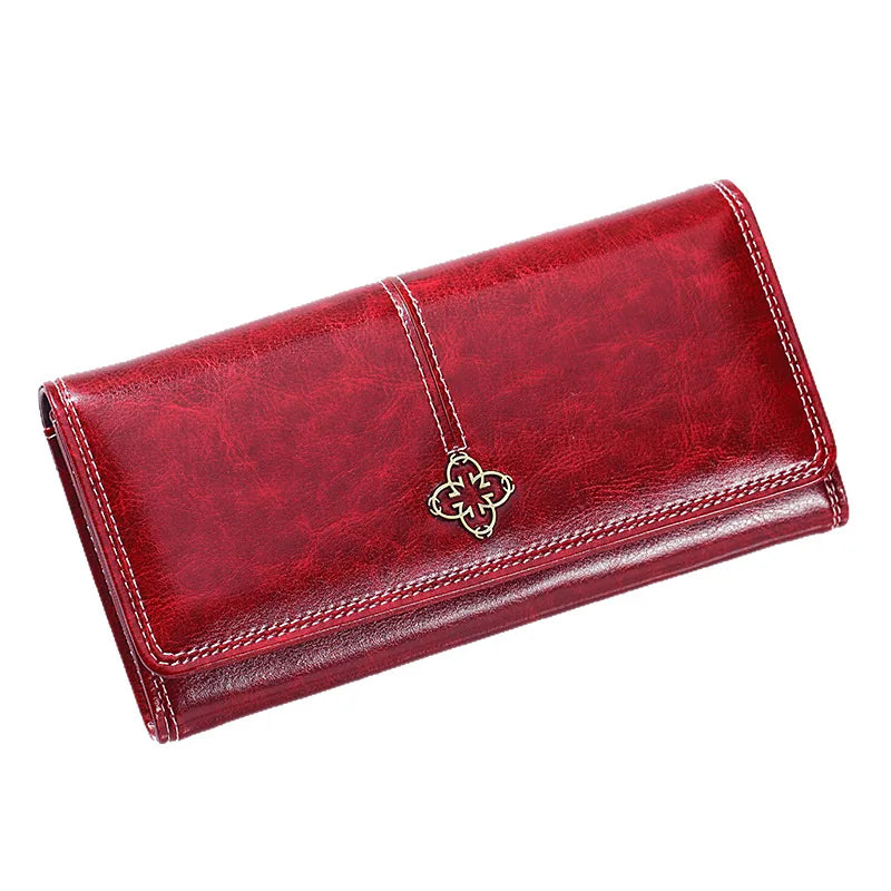 Women's Leather Wallet Woman Luxury Long Wallets