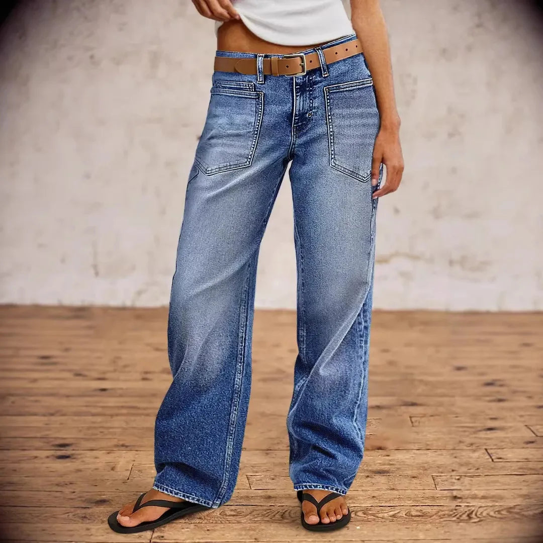 Women's  Denim Pant  Vintage Wide Leg Long Pants