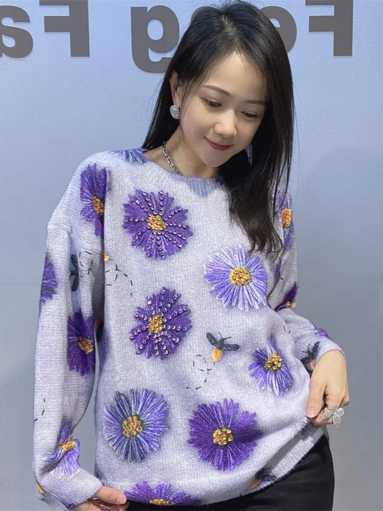 N High-end Diamonds Sweater Women's Knitwear