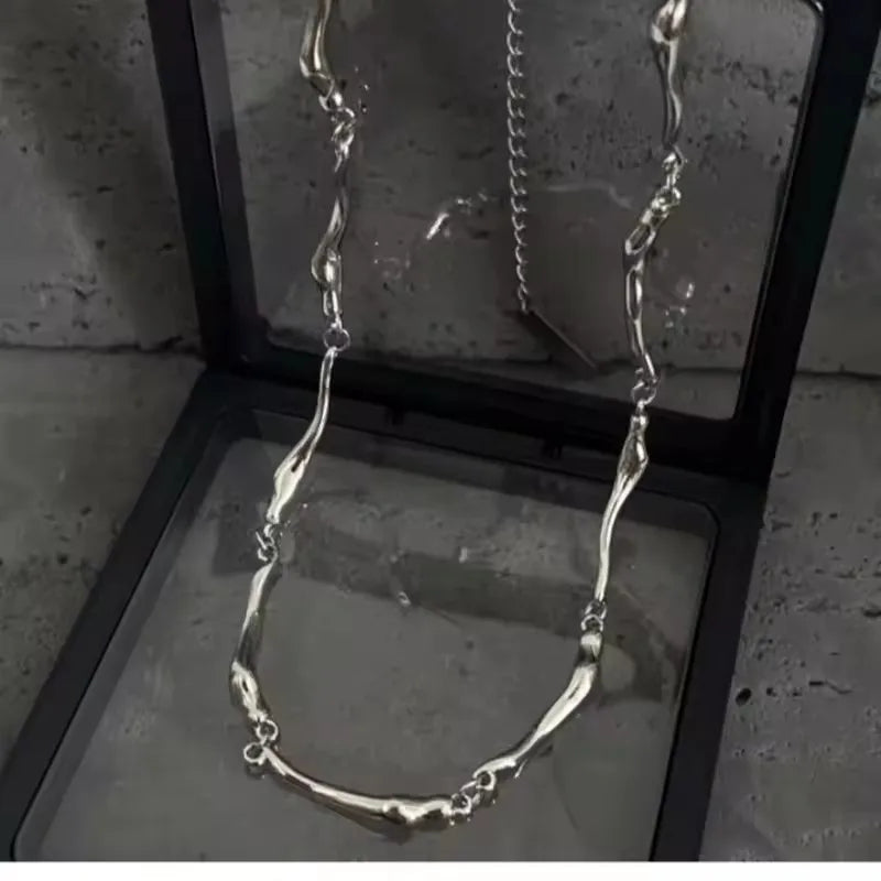 New Irregular Wave Shape Chain Men Necklace