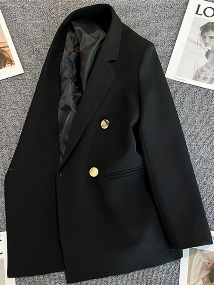 Women Suit Blazer  Blazer Luxury Double Breasted Jacket Solid Ladies Tops Clothes
