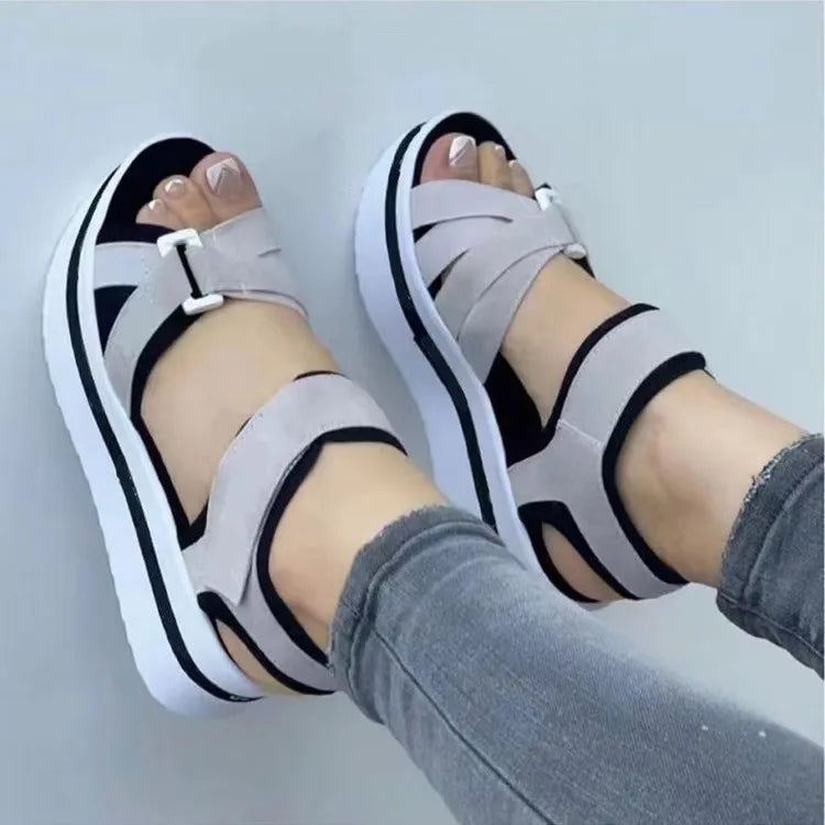 Mix Color Wedges Heels Sandals Summer  Shoes