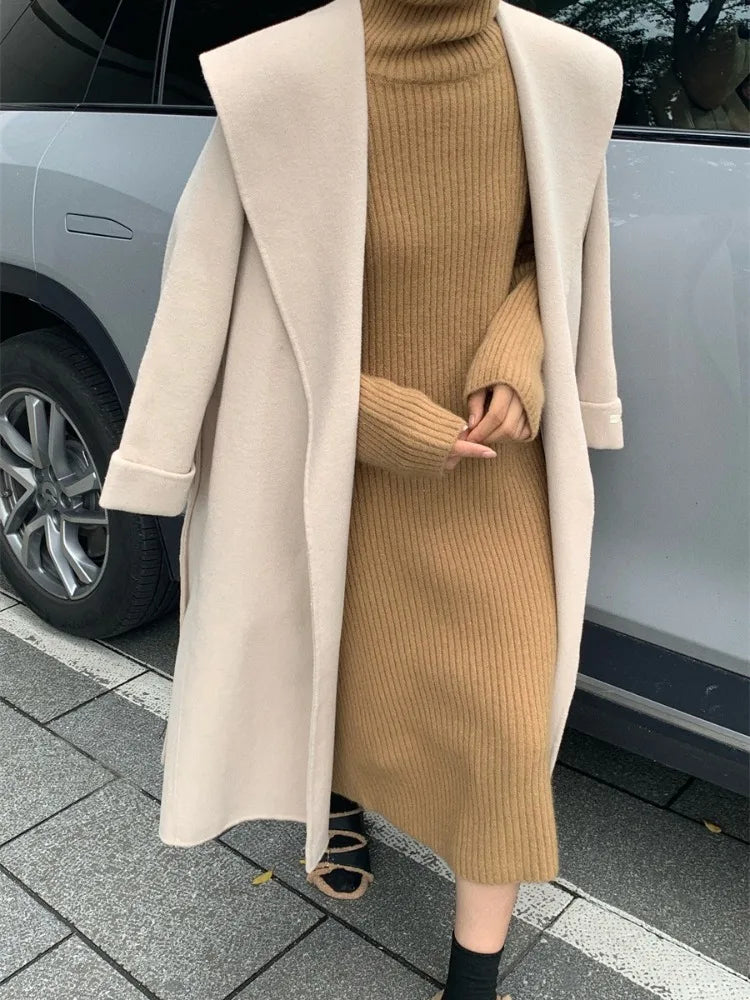Black Double-Sided Woolen Coat