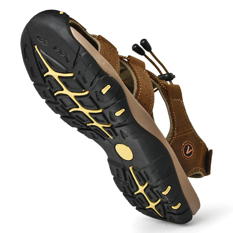 Summer Men Sandals Genuine Leather Mens Casual Shoes